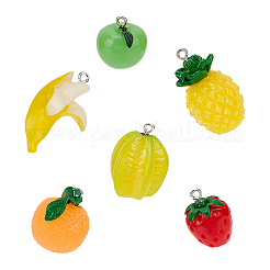 12pcs 6 styles de pendentifs en résine&nbsp;RESI-FP0001-41