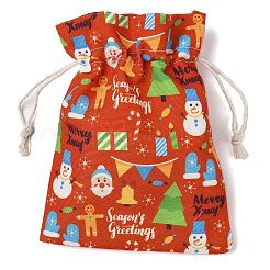 Aufbewahrungsbeutel aus Stoff mit weihnachtlichem Motiv&nbsp;LS-ABAG-F010-02C-03