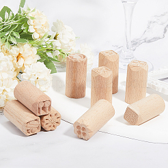 6 Stück 6 Arten runde Holzformen für traditionellen chinesischen Mondkuchen&nbsp;AJEW-CA0004-23