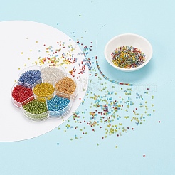 7 Farben Glas runde Saatperlen&nbsp;SEED-YW0001-24A-01