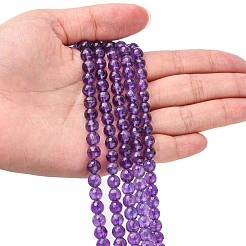 Natürlichen Amethyst Perlen Stränge&nbsp;G-C073-6mm-3