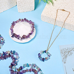Stränge aus natürlichen Fluorit- und Amethyst-Chip-Perlen&nbsp;G-TA0002-43