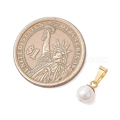 Breloques rondes en nacre texturée et ridée&nbsp;PALLOY-JF05063-01