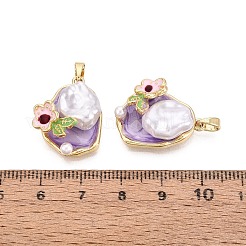 Ciondoli smaltato in ottone&nbsp;KK-SZC0009-09G-03