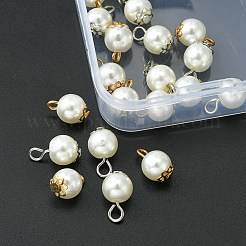 Fascini rotondi della perla d'imitazione della resina di 20pcs 2 colori&nbsp;RESI-YW0001-42