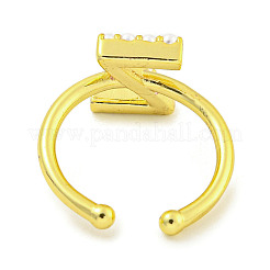 Anneaux de manchette ouverts en laiton plaqué en rack pour femmes&nbsp;RJEW-F162-01G-Z