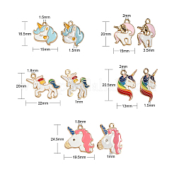 60 Stück 10 Arten Legierung Emaille Anhänger&nbsp;ENAM-CJ0002-69