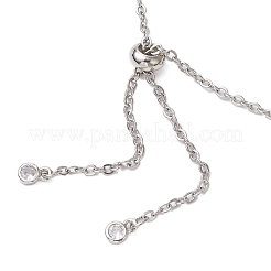 3 pièce 3 tailles 304 chaîne de câble en acier inoxydable pochette en macramé collier coulissant fabrication&nbsp;NJEW-JN05068