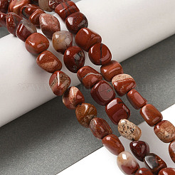 Los abalorios rojos jaspe hebras naturales&nbsp;G-B078-D05-01