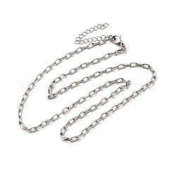 Colliers à chaîne trombone en acier inoxydable 304 de 2.5 mm pour femmes et hommes&nbsp;NJEW-A054-03P