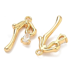 Pendentifs avec zircon cubiques à micro-pavés en laiton&nbsp;KK-A281-11G-01