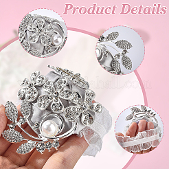 Corsage de poignet en tissu de soie et alliage de zinc avec strass en cristal&nbsp;AJEW-WH0314-928