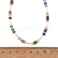 Colliers de perles en pierres naturelles et synthétiques mélangées&nbsp;NJEW-JN06624