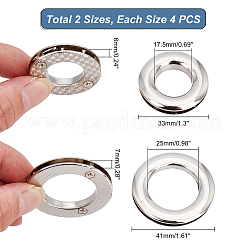 8 stücke 2 stil legierung handtasche o ring taschen schnallen&nbsp;FIND-CA0003-76