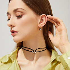1 Stück doppellagige Choker-Halsketten aus Kunstwildleder mit Legierungsring für Damen&nbsp;NJEW-CL0001-32