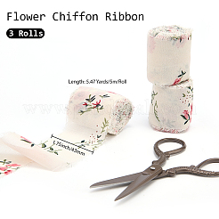 Ruban à franges en polyester imprimé fleuri de 5 m&nbsp;OCOR-WH20006-19A