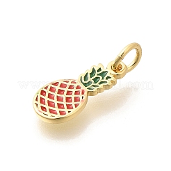 Véritables breloques en émail en laiton plaqué 18k or véritable&nbsp;KK-L225-001G-01