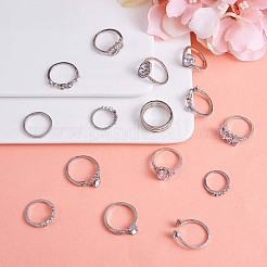 15 x 15 Kristall-Strass-Träne & Pferdeauge & Blatt-Fingerringe&nbsp;JR938A