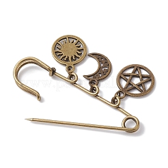 Tibetischen stil legierung stern mond sonne charme kilt pins brosche&nbsp;JEWB-BR00172