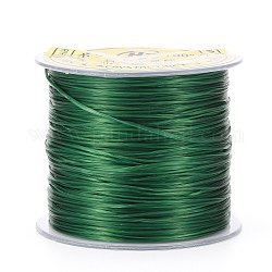 Japanese Flat Elastic Crystal String, Polyester Thread, for Stretch Bracelets Gemstone Jewelry Making, Green, 0.5mm, about 65.6 yards(60m)/roll