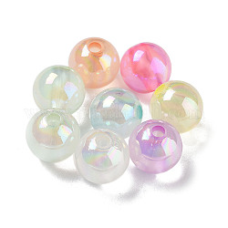 Transparent Acrylic Beads, Luminous Beads, Glow in the Dark, Imitation Jelly, Round, Mixed Color, 15.5x14.5mm, Hole: 4mm, about 210pcs/500g