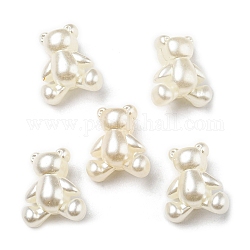 Perles en ABS imitation nacre, ours, 13.5x11.5x7.5mm, Trou: 4x3mm