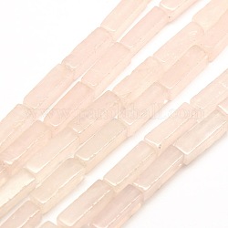 Natural Rose Quartz Cuboid Beads Strands, 13x4x4mm, Hole: 1mm, about 30pcs/strand, 15.7inch
