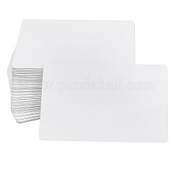 Алюминиевые пустые визитки с термотрансферной печатью, с прямоугольной пластиковой коробкой, белые, 86x54x0.1 мм, 50 шт / коробка