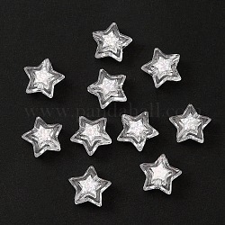 Perline acrilico trasparente, con paillettes, stella, chiaro, 10x11x5mm, Foro: 1.6 mm, circa 2260pcs/500g
