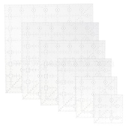 Set di righelli in acrilico per la misurazione del cucito su misura, quadrato, chiaro, 63.5~190x63.5~190x2.5mm, 6 pc / set