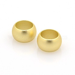 Brass Large Hole Rondelle Beads, Golden, 9x5mm, Hole: 6mm
