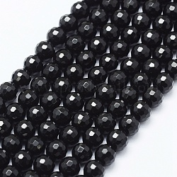Hebras de cuentas de ónix negro natural, teñido, redondo, facetas (128 facetas), 10mm, agujero: 1 mm, aproximamente 38 pcs / cadena, 14.76 pulgada (37.5 cm)