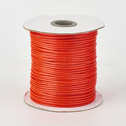 Umweltfreundliche koreanische gewachste Polyesterschnur, orange rot, 0.8 mm, ca. 174.97 Yard (160m)/Rolle