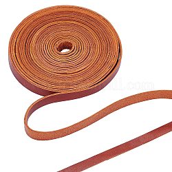 Cordón de cuero de vaca, para accesorios de fabricación de collares y pulseras, saddle brown, 10x2mm