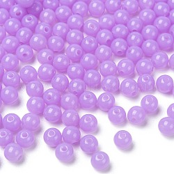 Fluorescent Acrylic Beads, Round, Lilac, 6mm, Hole: 1.5mm, about 3850pcs/500g