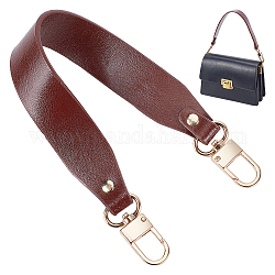 Breite Taschengriffe aus Rindsleder, mit Drehverschluss aus Zinklegierung, für Handtaschenersatzzubehör, Kokosnuss braun, 370x30.5 mm