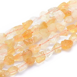Brins de perles de citrine naturelles brutes, pépites, 6~12x6~10x5~8mm, Trou: 0.7mm, Environ 48 pcs/chapelet, 15.75 pouce (40 cm)