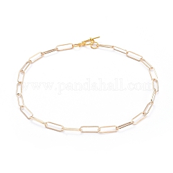 Chain Necklaces, with Iron Paperclip Chains and Alloy Toggle Clasps, Golden, 15.98 inch(40.6cm)