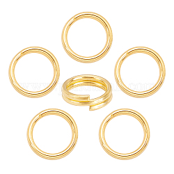 Benecreat Messingspaltringe, Doppelschleifen-Biegeringe, golden, 6 mm, Bohrung: 1 mm, ca. 5 mm Innendurchmesser, 300 Stück / Karton