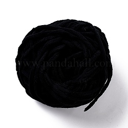 柔らかいかぎ針編みの糸  スカーフ用の太い編み糸  バッグ  クッション作り  ブラック  7~8mm  65.62ヤード（60m）/ロール