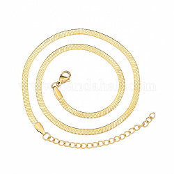 304 Halskette mit Fischgrätenketten aus Edelstahl für Herren, golden, 13.39 Zoll (34 cm), breit: 3 mm