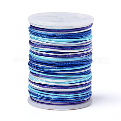 Fil de polyester teint par segment, cordon tressé, colorées, 0.8mm, environ 10.93 yards (10 m)/rouleau