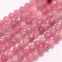 Chapelets de perles en tourmaline naturelle, Grade a, facette, ronde, 2mm, Trou: 0.5mm, Environ 210~220 pcs/chapelet, 15.7 pouce (40 cm)