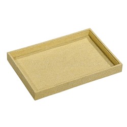 Cuboid Synthetic Wood Jewelry Displays, Covered with Burlap Cloth, Light Khaki, 300x200x30mm