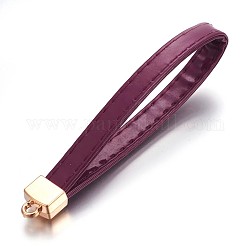 Sangles mobiles multifonctions en cuir pu, avec les accessoires en plastique, violet, 107~109x9.5~10mm
