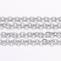 304 Stainless Steel Cable Chains, with Spool, for Jewelry Making, Soldered, Stainless Steel Color, 2x1.5x0.4mm, Link Inner Size: 0.7mm, about 32.8 Feet(10m)/roll