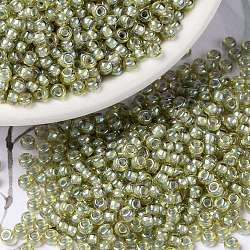 Miyuki runde Rocailles Perlen, japanische Saatperlen, 8/0, (rr359) hellblau gefütterter heller Topasglanz, 3 mm, Bohrung: 1.1 mm, ca. 422~455 Stk. / 10 g