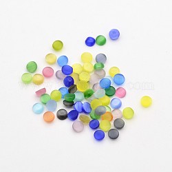 Mixed Half Round/Dome Cat Eye Cabochons, Mixed Color, 4x2mm, about 200g/bag, 2000pcs/bag