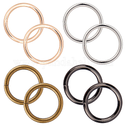 Gorgecraft 8 шт. 4 цвета соединительные кольца из цинкового сплава, сварной, круглые кольца, разноцветные, 33x4 мм, внутренний диаметр: 25 мм, 2 шт / цвет