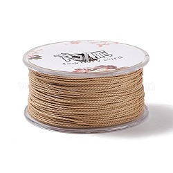 Cordón redondo de poliéster encerado, cuerda retorcida, Perú, 1mm, alrededor de 49.21 yarda (45 m) / rollo